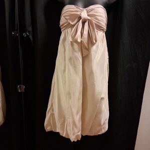 Max & Cleo Strapless Cream Dress with Bow